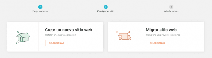 Crear un nuevo sitio web